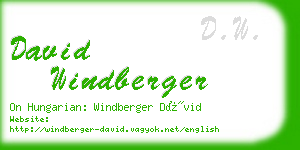 david windberger business card